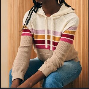 Faherty Throwback Organic Cotton & Cashmere Sweater Hoodie Size Medium